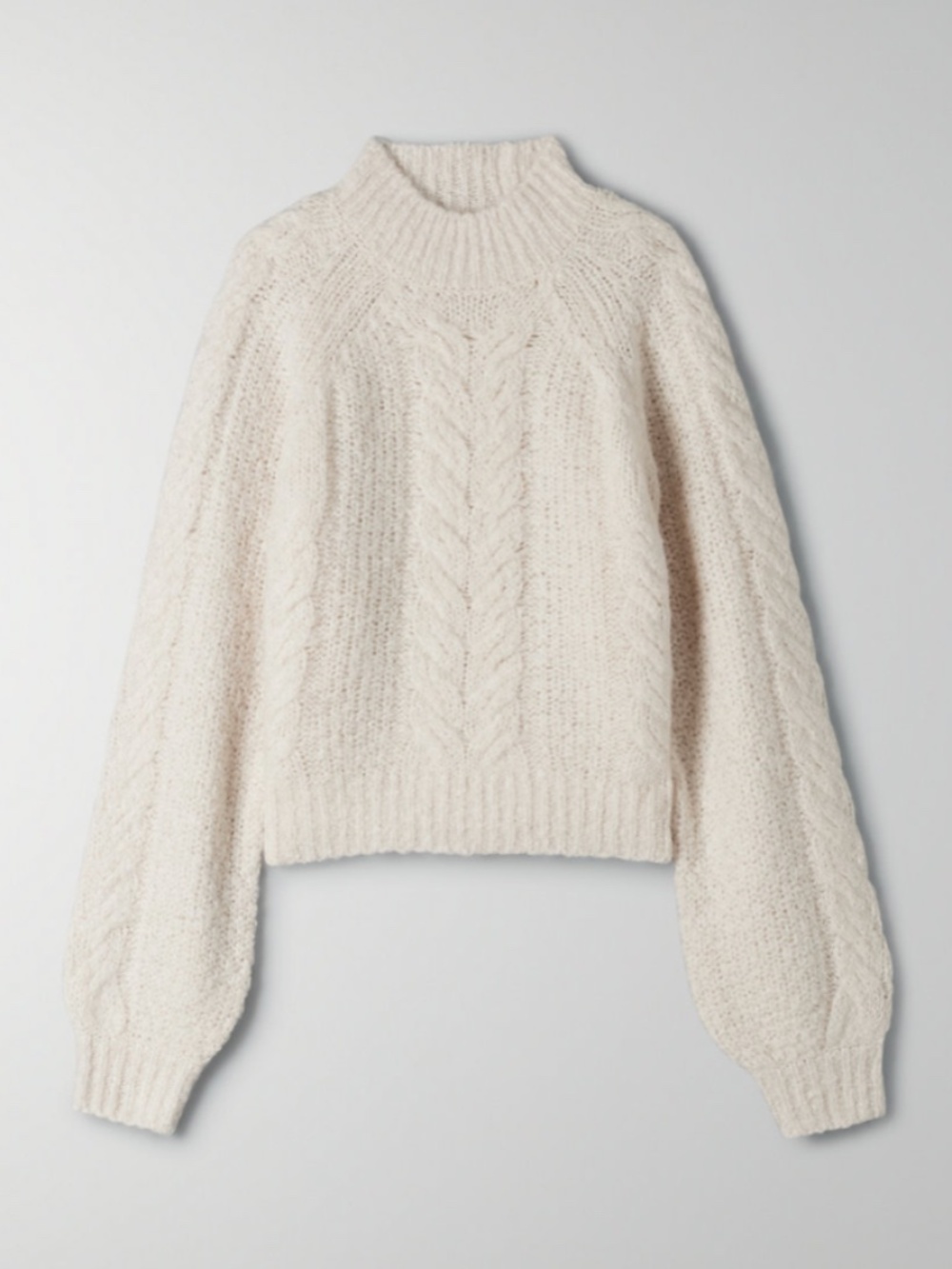 Aritzia Sunday Best Melly Cable Knit Sweater in GREY XXS